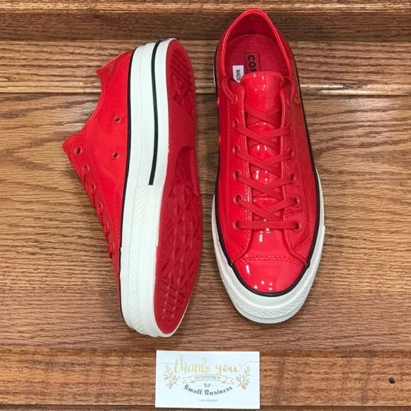 Converse Chuck 70 Ox Cherry Red Black Egret Shoes - Picture 4 of 7